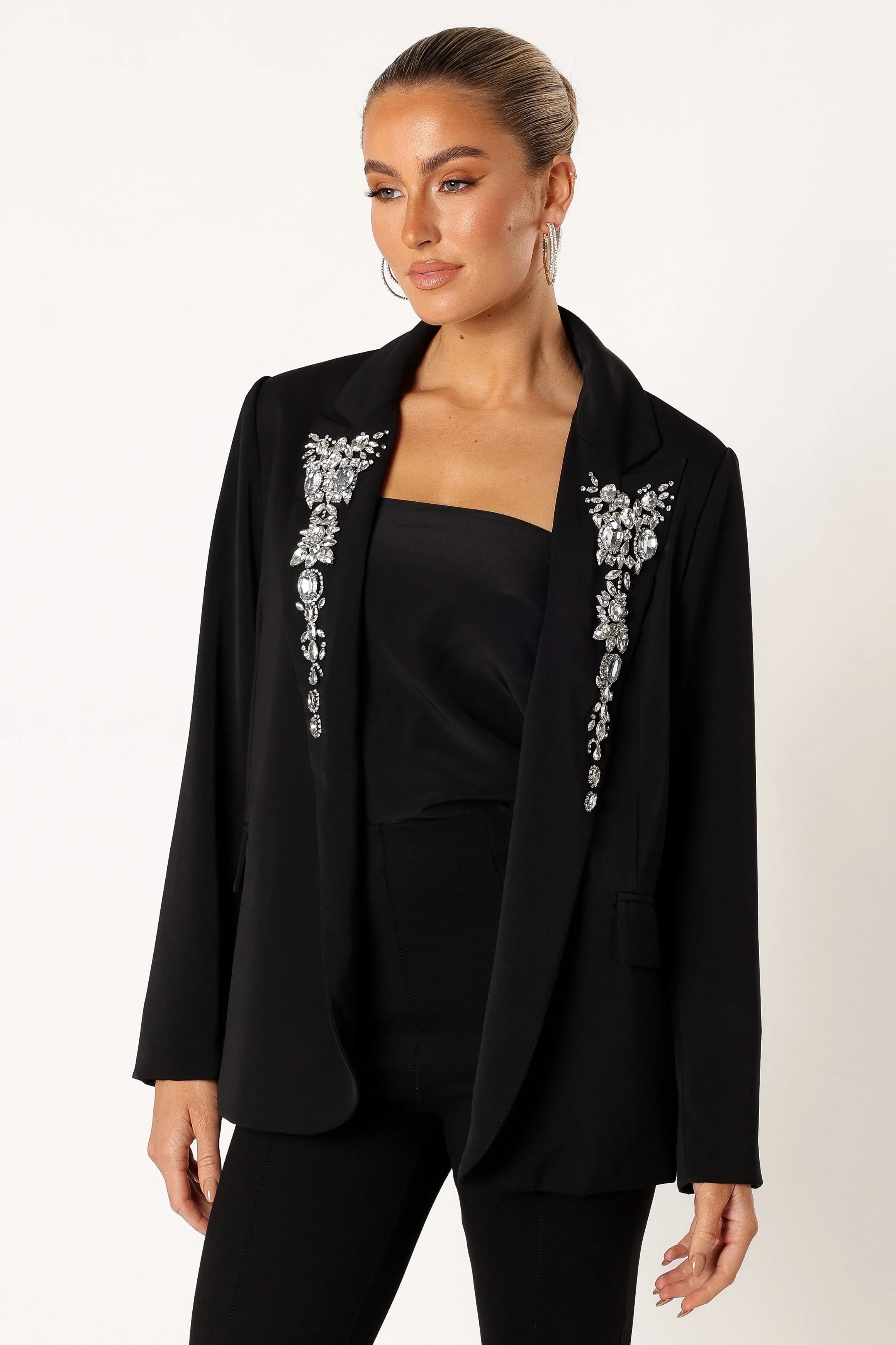 Aubree Embellished Blazer Black