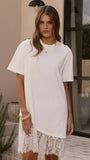 Avei Lace T Shirt Mini Dress White