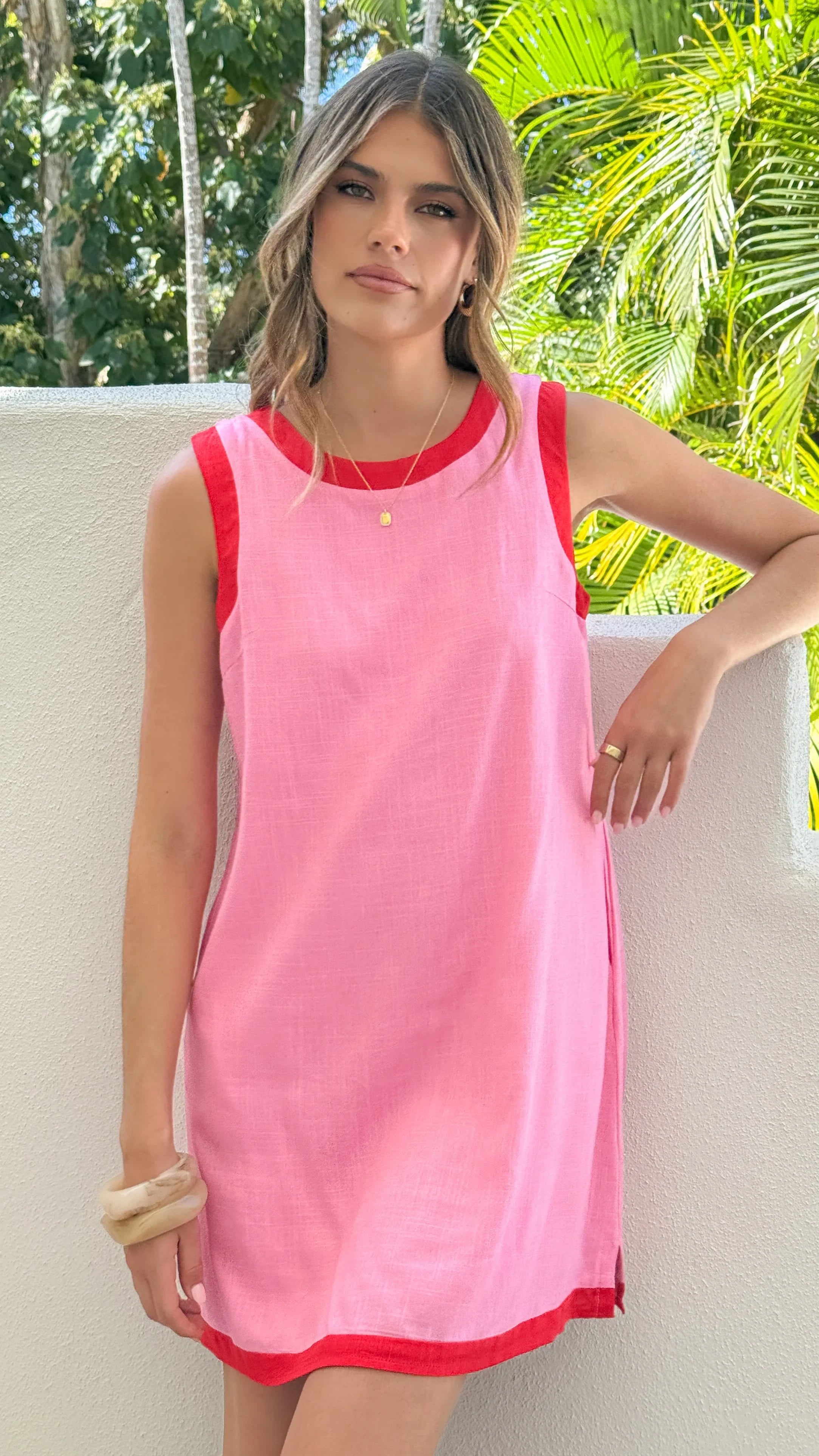 Amara Mini Dress Pink Red