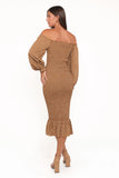 Sara Midi Dress Brown Floral