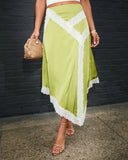 Lets Go Out Asymmetric Satin Skirt