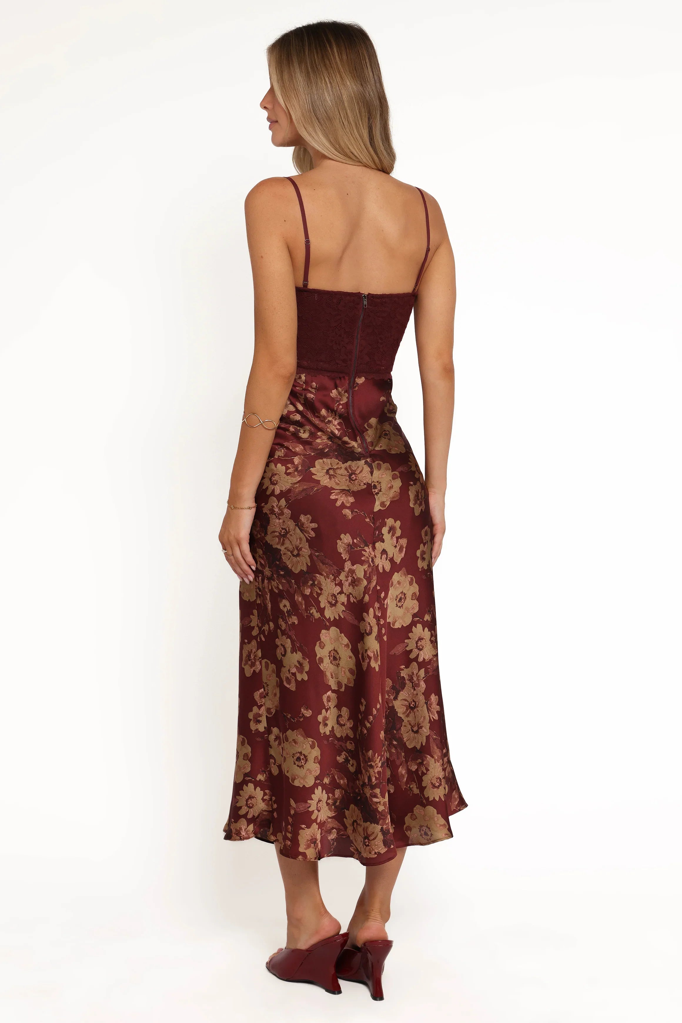 Shakira Midi Dress Bronzed Merlot