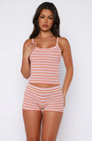 Volume Maxed Knit Booty Shorts Cotton Candy Stripe