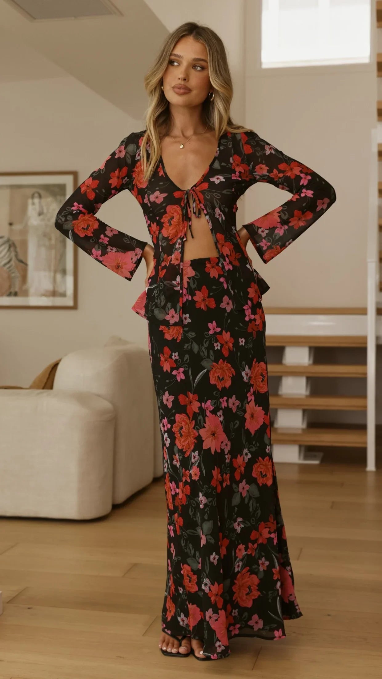 Flo Maxi Skirt Dark Floral
