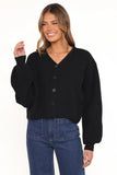 Sybil Button Front Cardigan Black