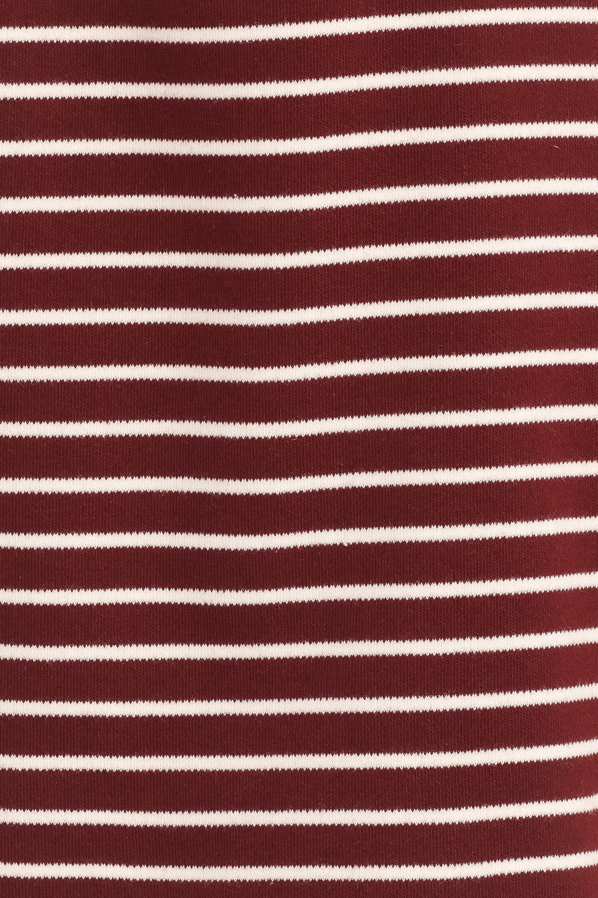 Hellen Stripe Short Set Burgundy Cream Stripe