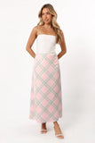Clarissa Midi Skirt Pink Check