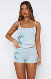 Shes A Star Knit Shorts Azure