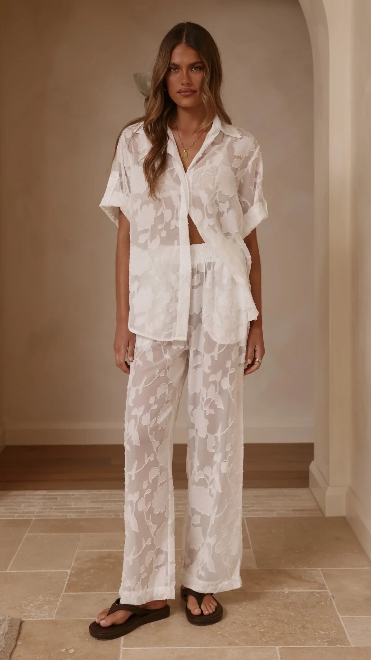 Mollie Lace Pants White