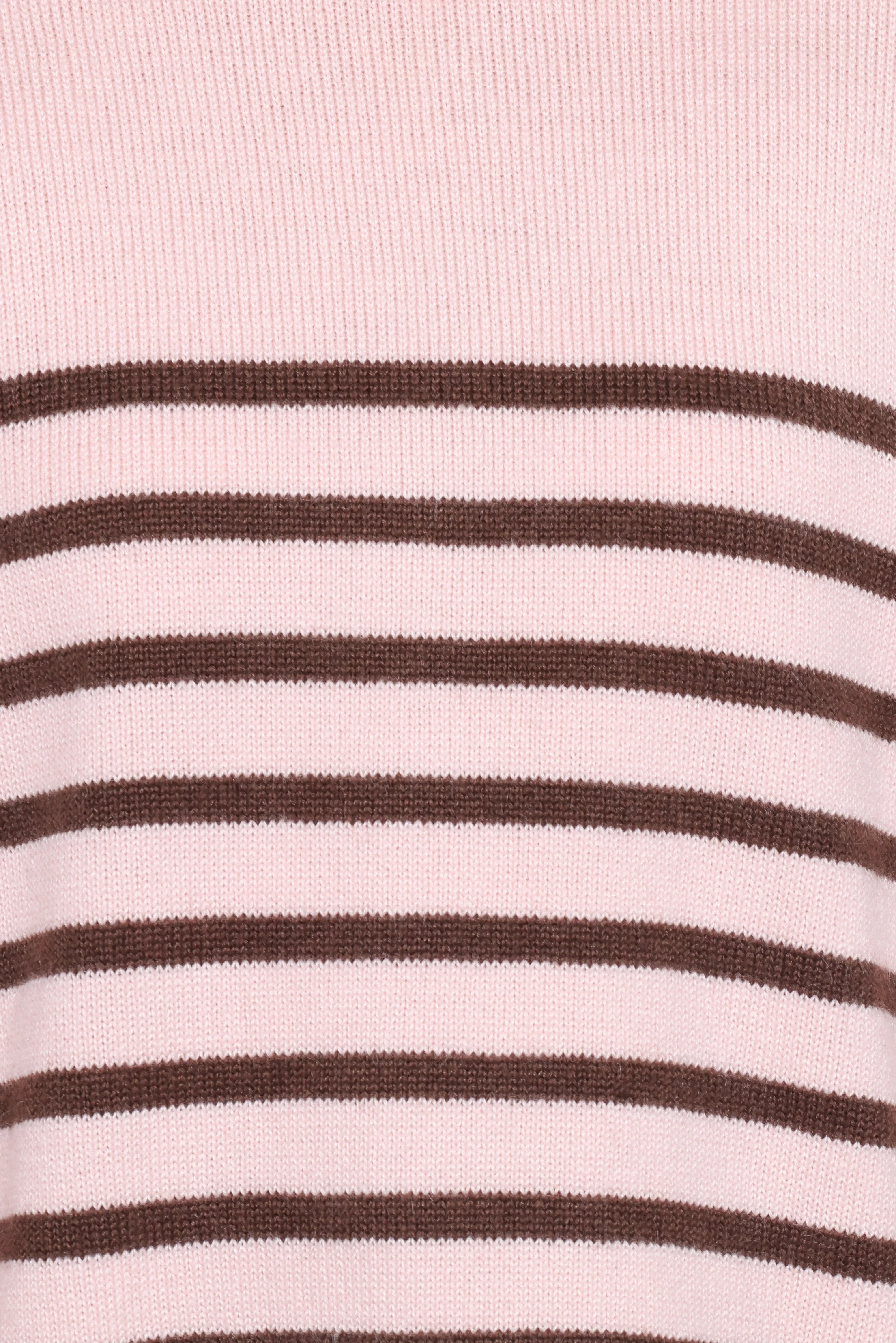 Eleanora Striped Knit Pullover Sweater Pink