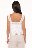 Aideen Eyelet Top White Shell