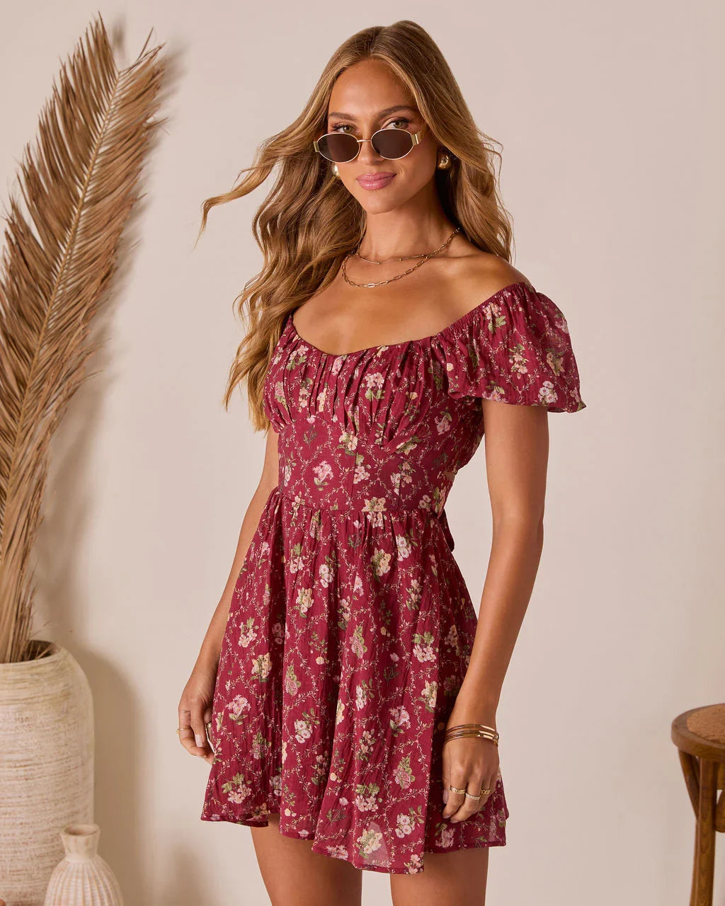 Adinna Scoop Neck Mini Dress