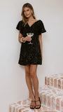 Zinnia Sequins Mini Dress Black Sequins