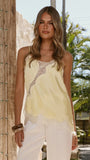 Haylia Asymmetrical Top Yellow Lace