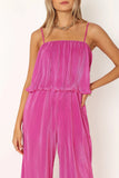Jillian Plisse Jumpsuit Orchid