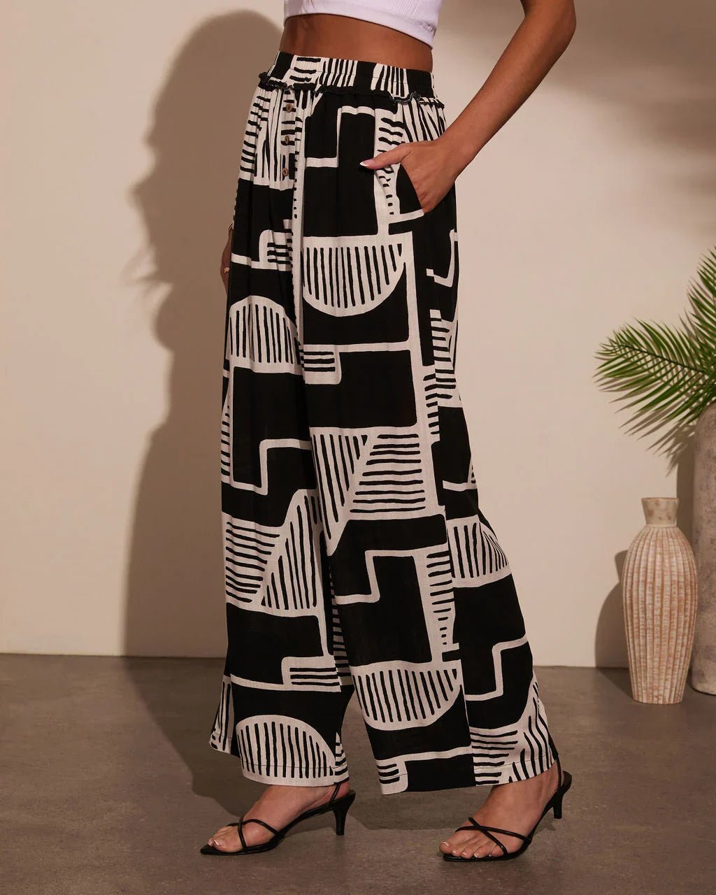 Kelso Abstract Print Pants