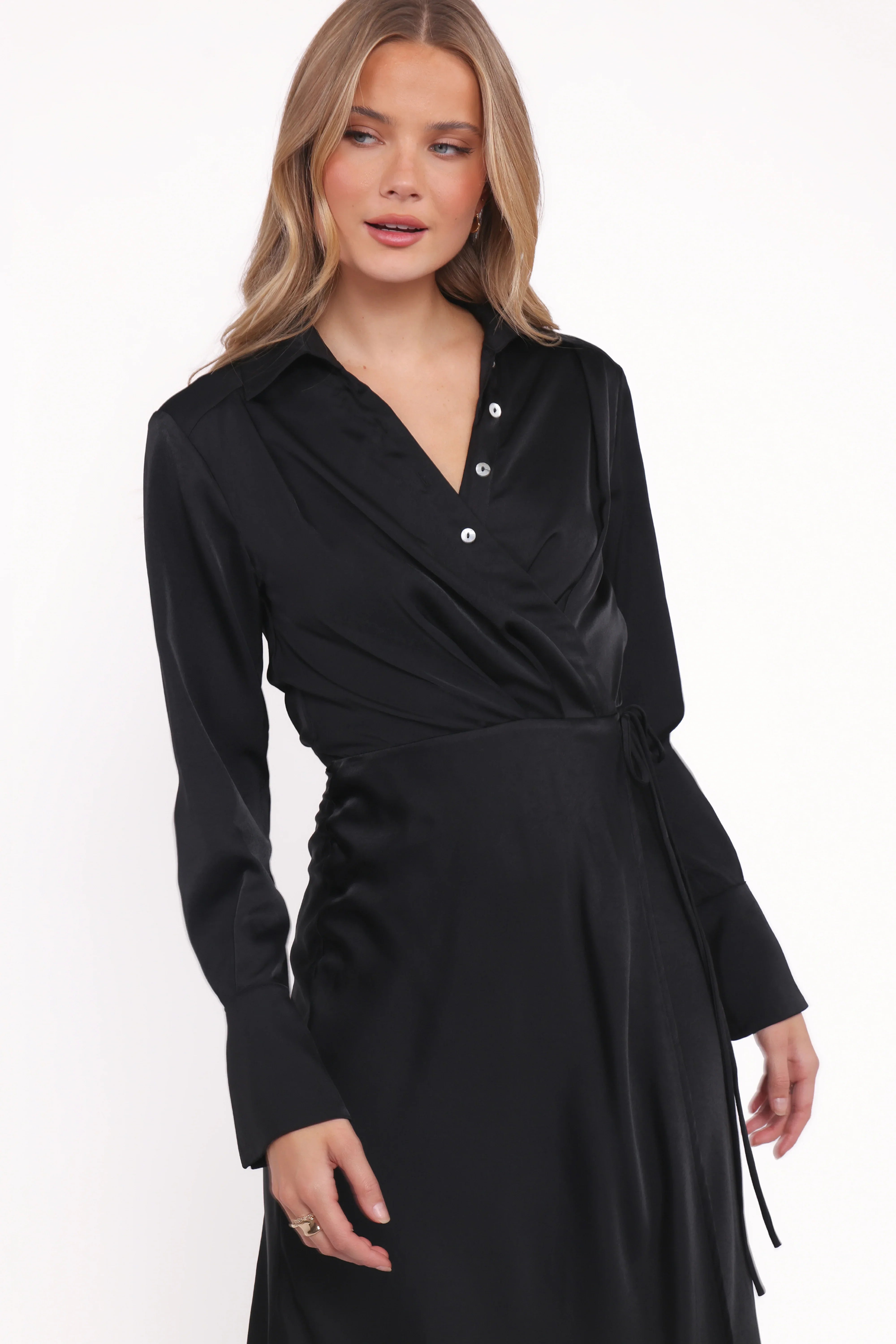 Verna Long Sleeve Maxi Dress Black