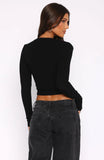 Get Your Bag Long Sleeve Top Black