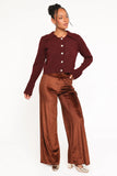 Riley Stretch Velvet Pant Chocolate