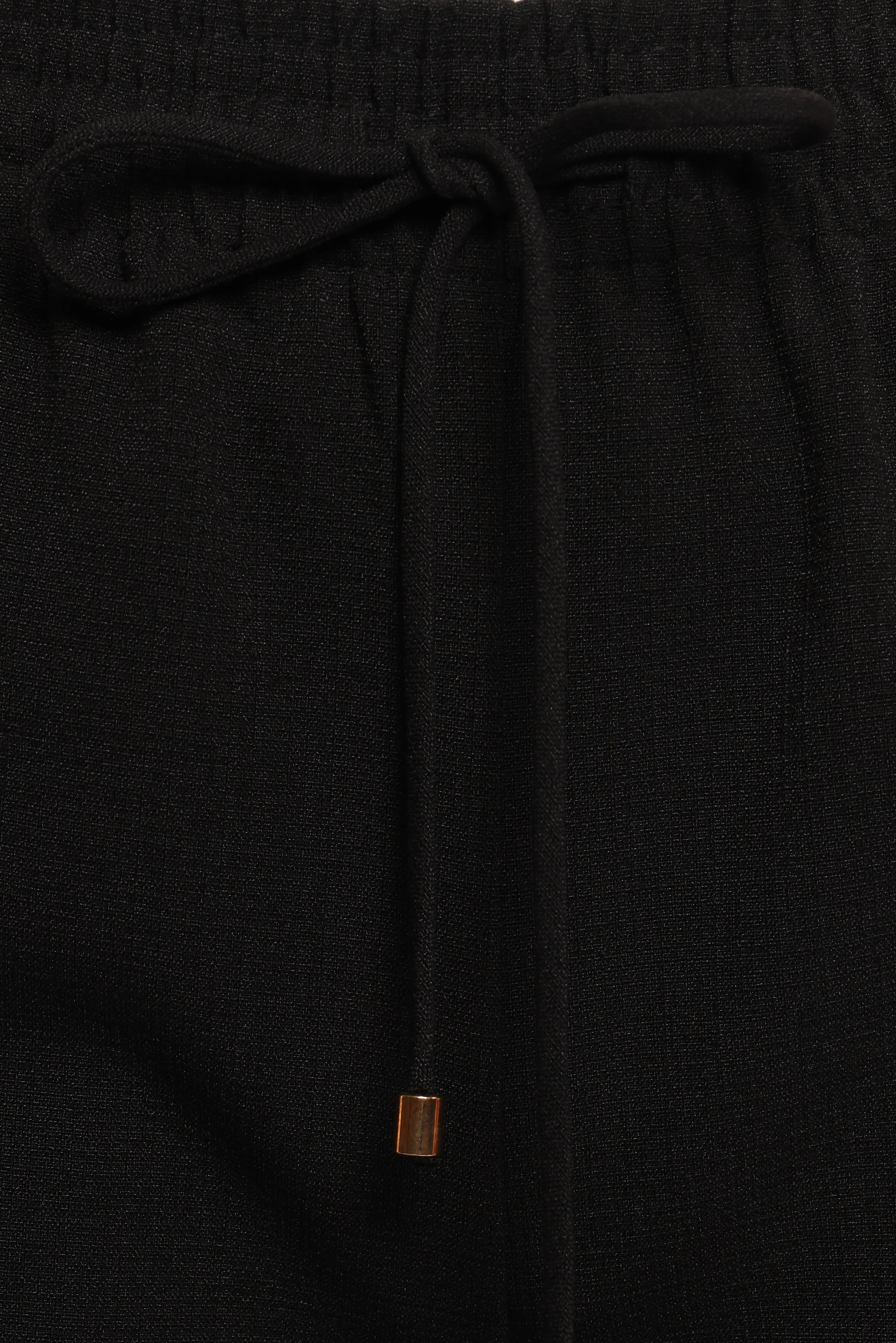 Cinch Wide Leg Crepe Pant Black