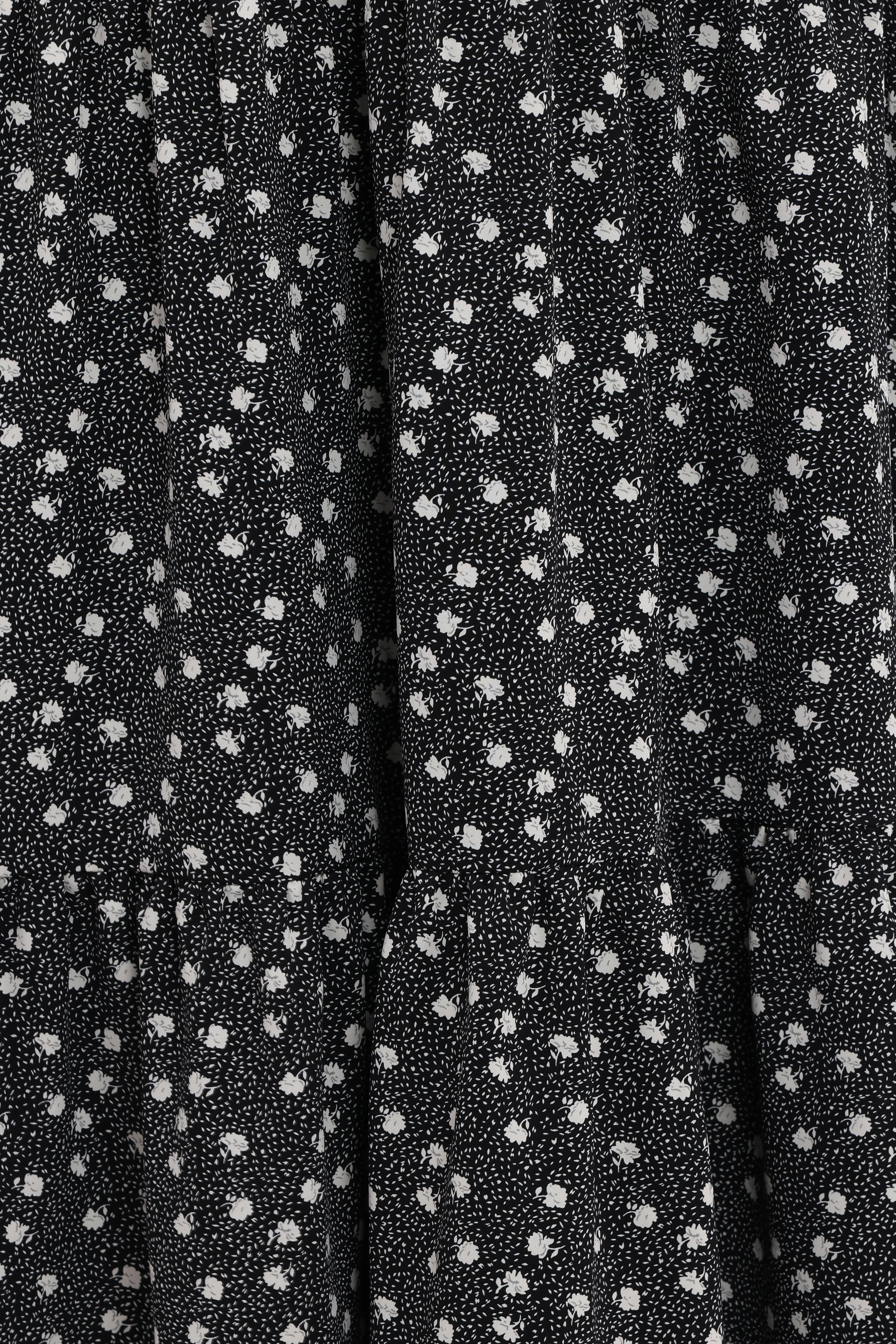 Vincent Tier Maxi Skirt Black Floral