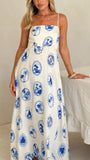 Jaylene Maxi Dress Blue Stamp