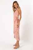Abigail Wrap Midi Dress Pink Swirl