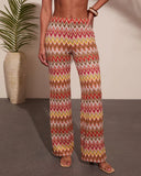 Paradise Ease Chevron Print Flare Leg Pants