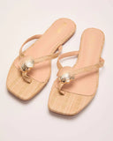 Tide Crush Raffia Seashell Charm Sandals