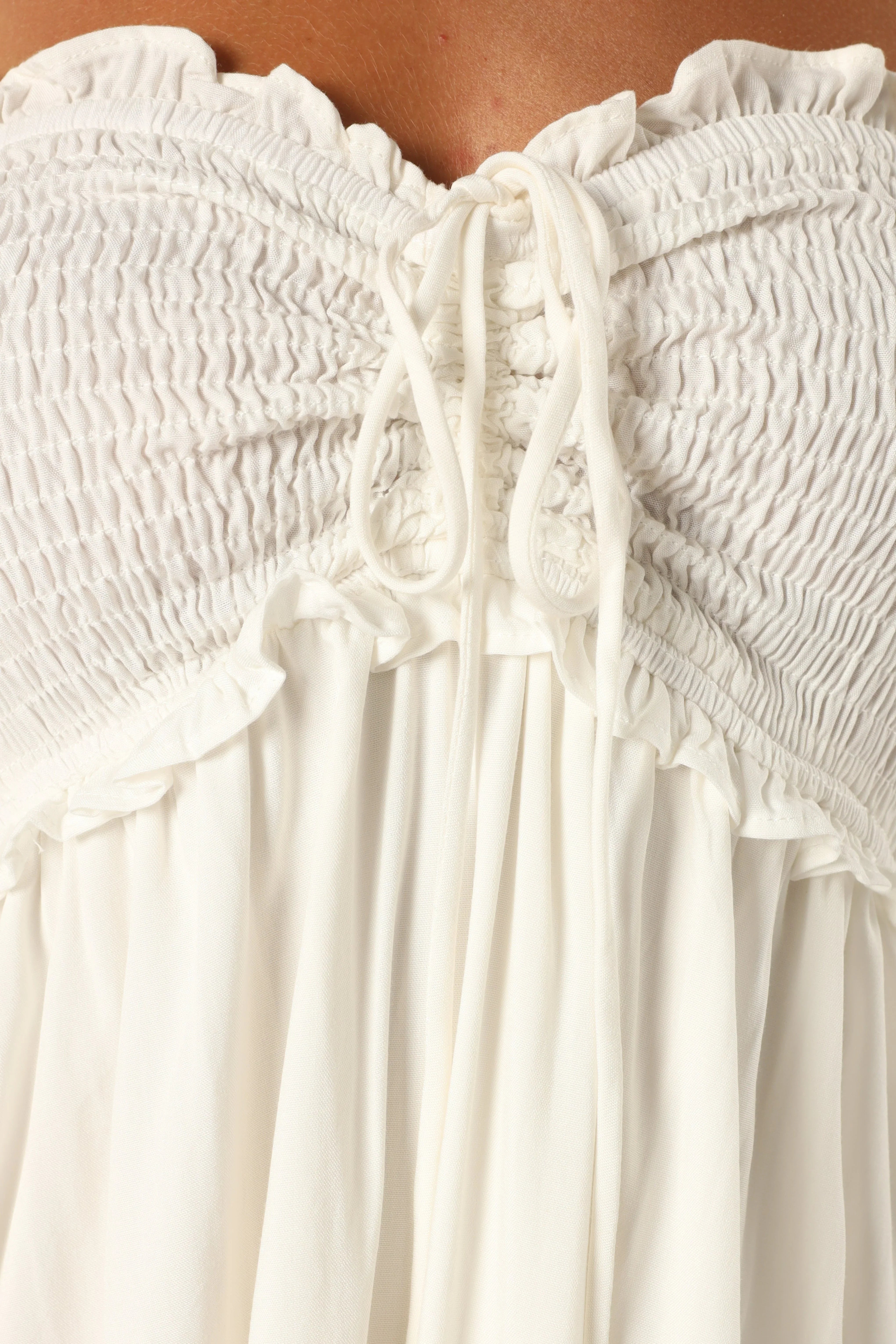 Dayton Strapless Midi Dress White