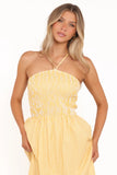 Aviva Smocked Midi Dress Mango Stripe