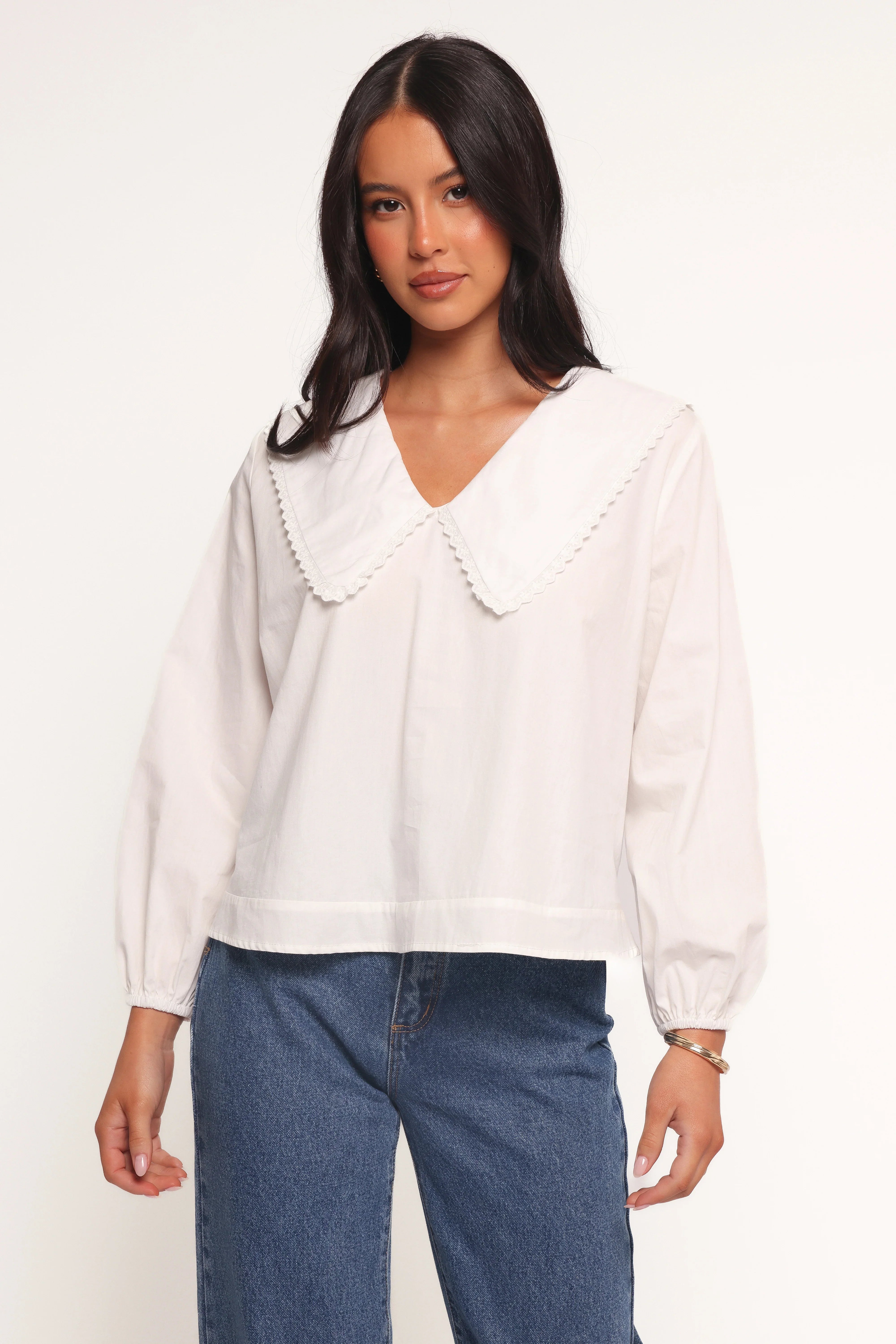 Kenna Long Sleeve Top White