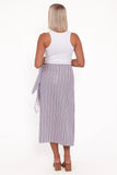 Jacey Wrap Midi Skirt Midnight Stripe
