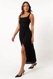 Nadea Faux Wrap Maxi Dress Black