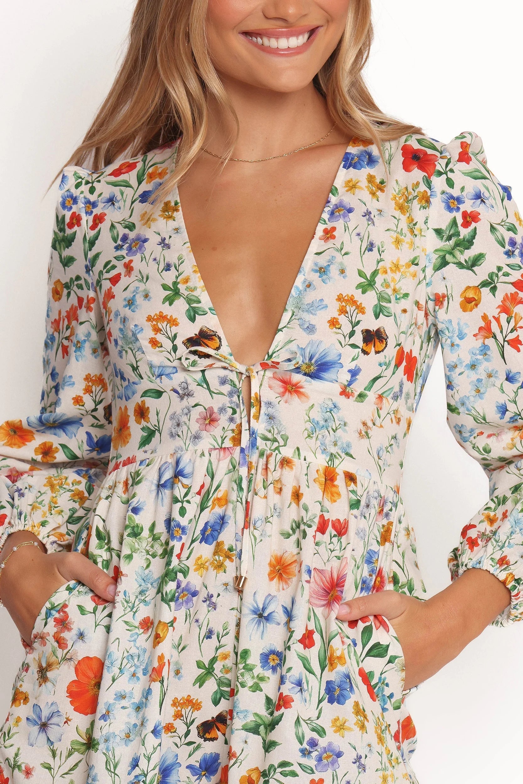 Irisa Long Sleeve Romper Garden Floral