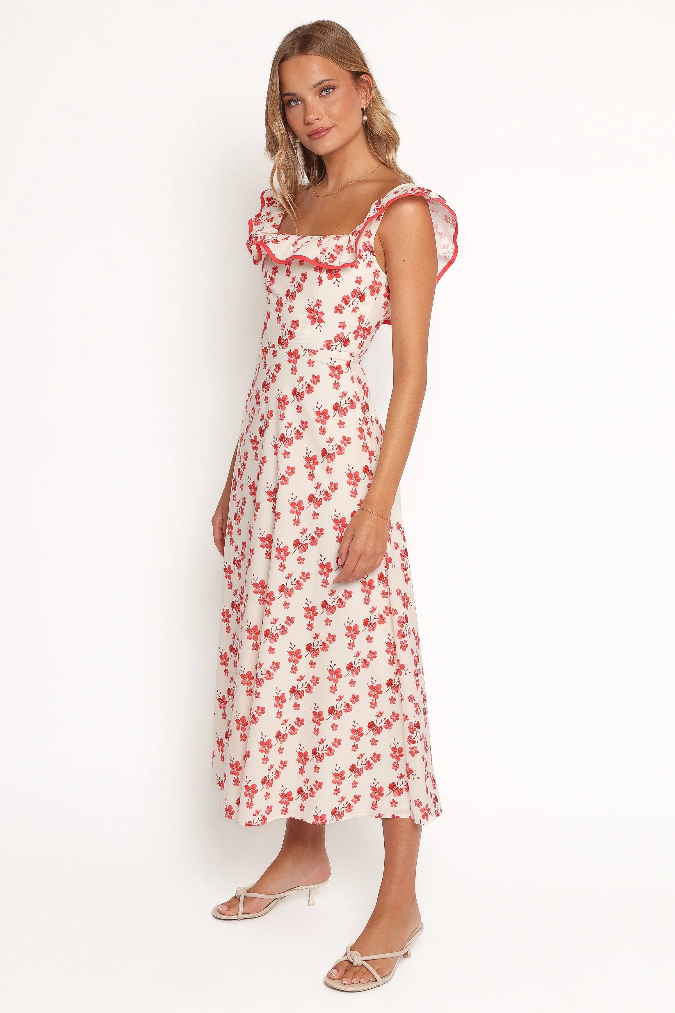 Lucille Maxi Dress Red Floral