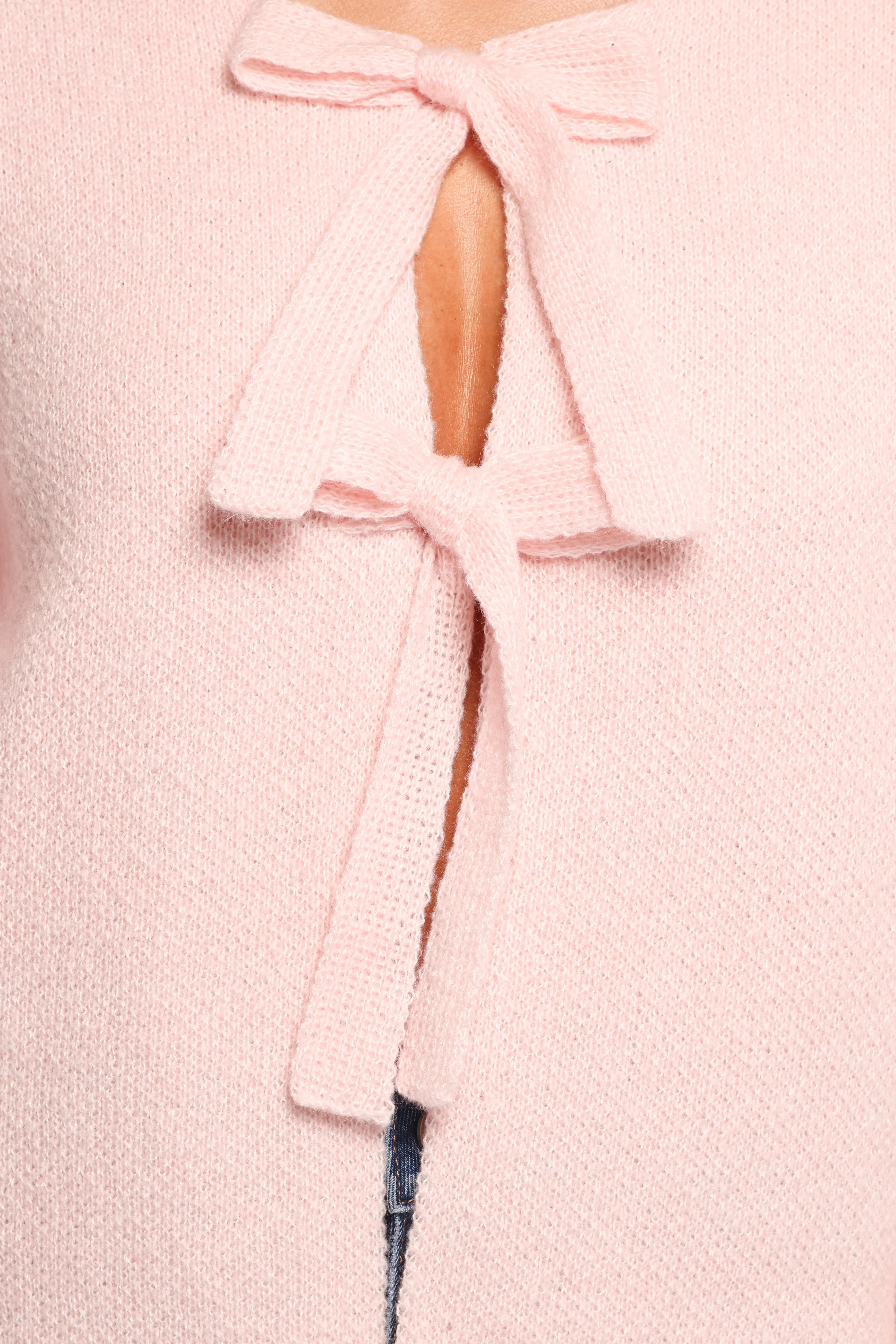 Arden Bow Cardigan Pink