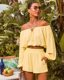 Elysia Off The Shoulder Long Sleeve Crop Top