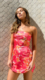 Miya Mini Dress Pink Red Floral