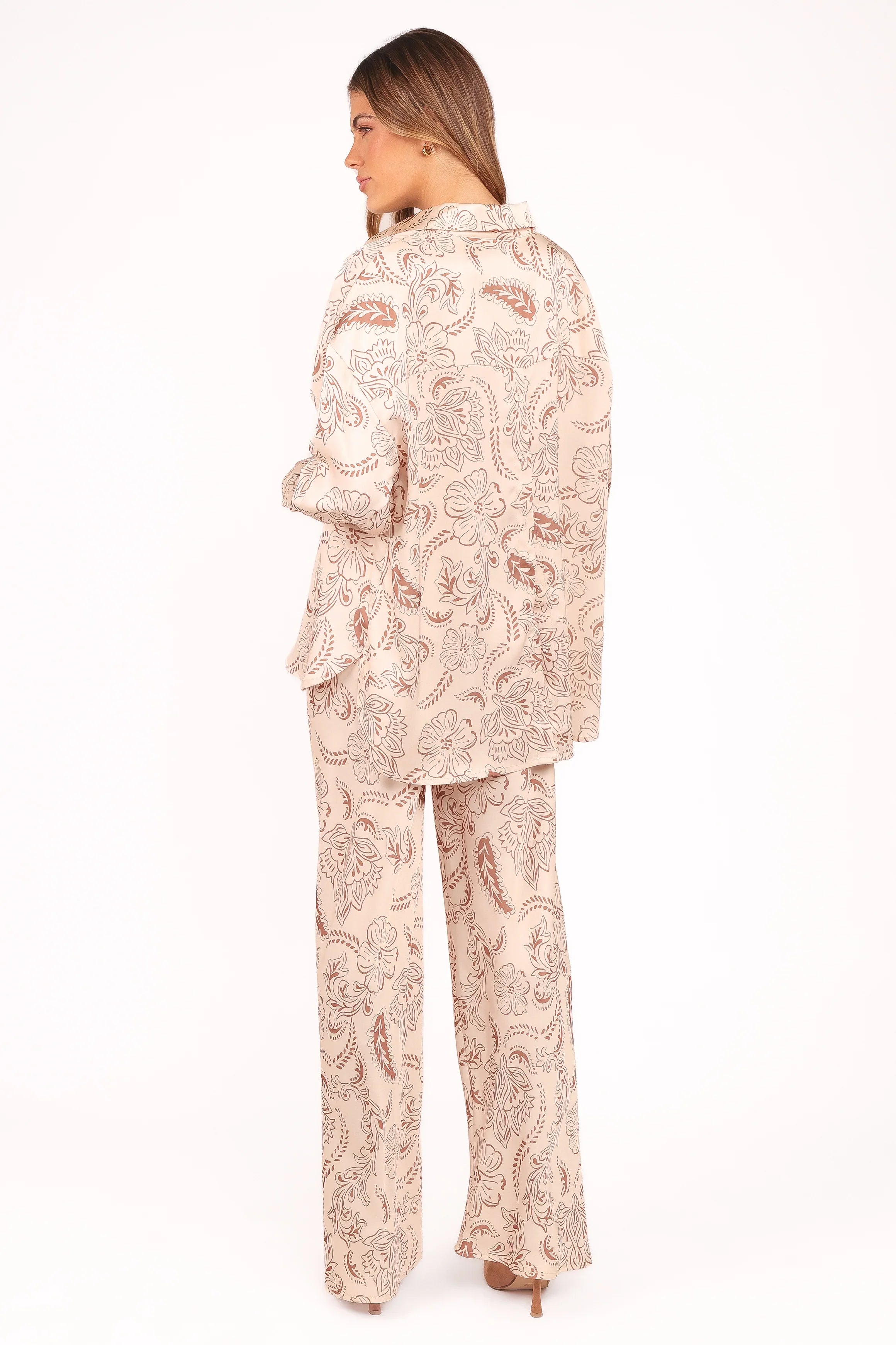 Rosalie Satin Pant Brown Paisley
