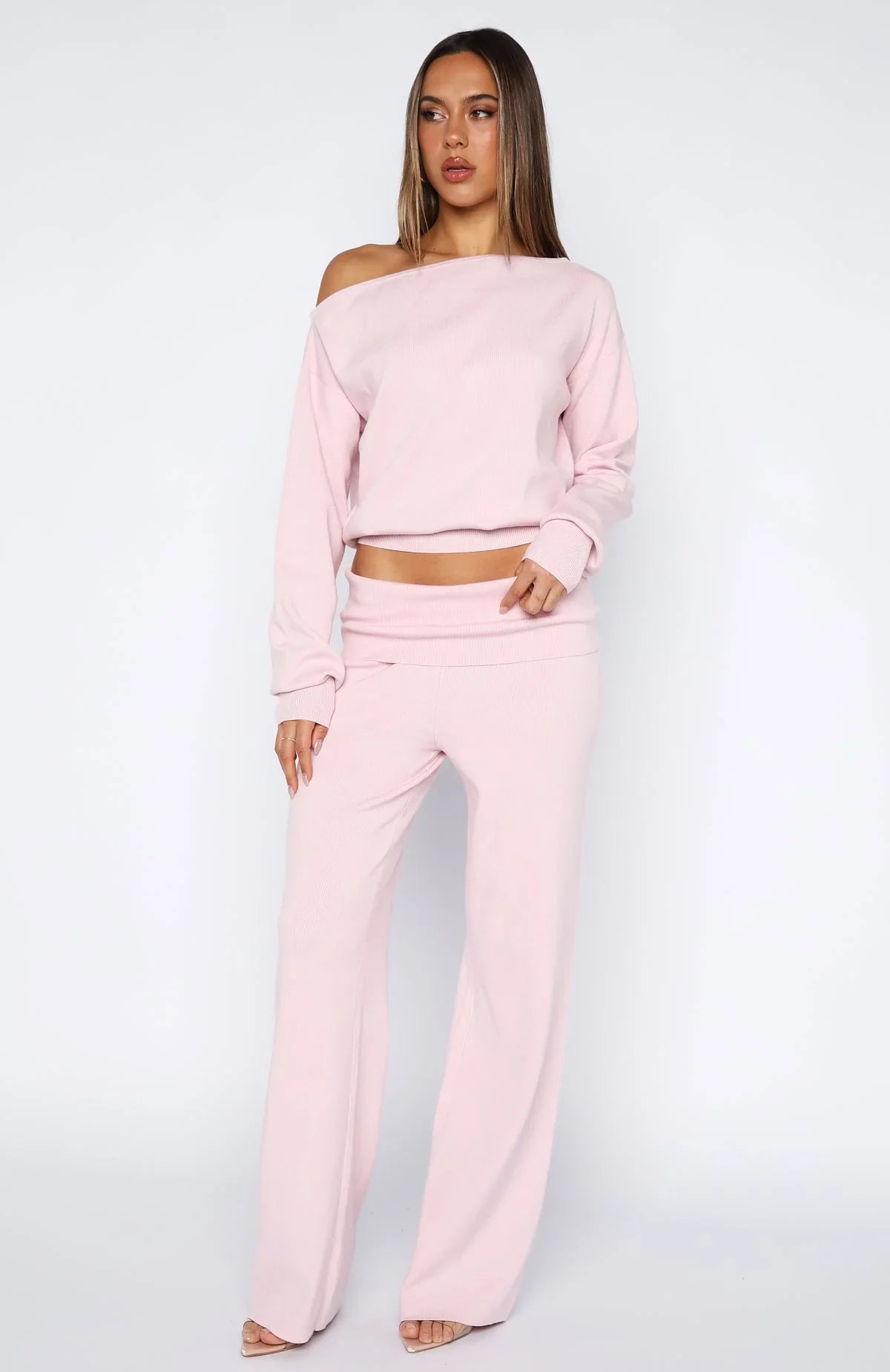 Cant Find The Words Knit Pants Pink