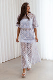 Yonder Sheer Panel Lace Maxi Skirt Purple