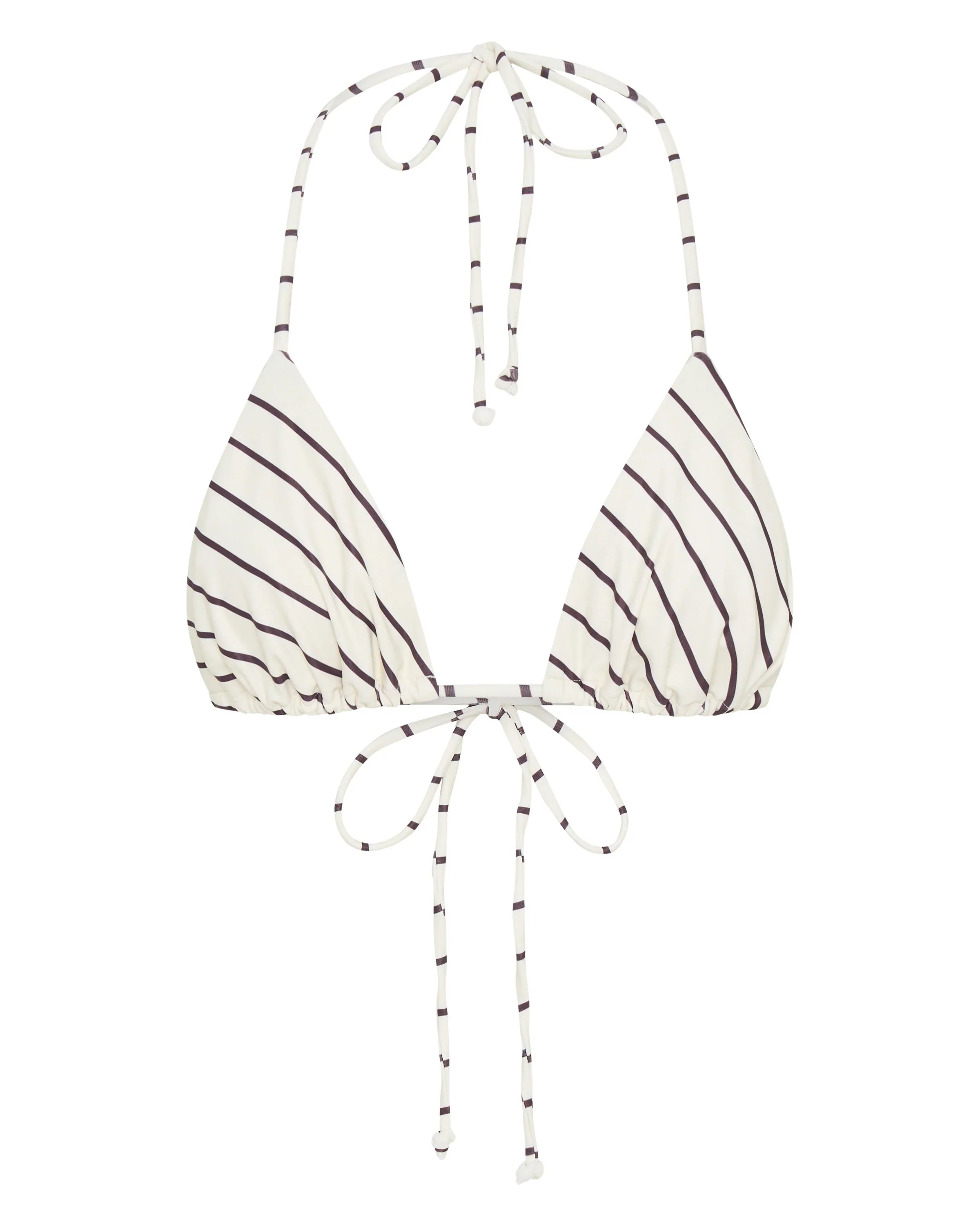 Golden Hour Bikini Top Cream Choc Stripe