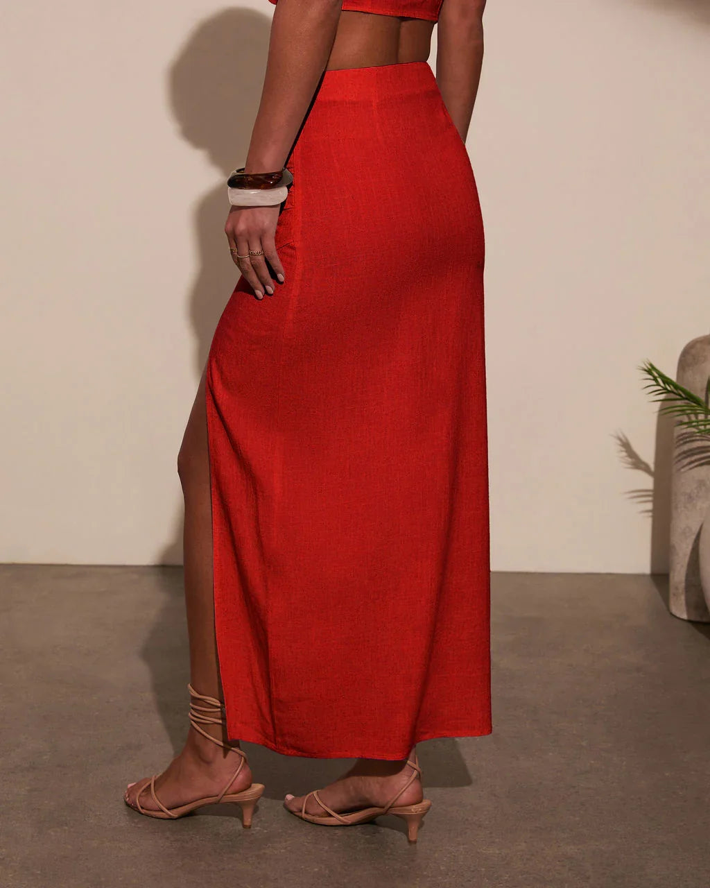 Emiliana Wrap Linen Maxi Skirt