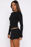 Hard To Please Low Rise Mini Skort Black