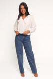 Kenna Long Sleeve Top White