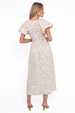 Kathleen Maxi Dress Light Beige Green Floral