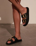 Tayo Raffia Flat Sandals