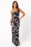 Remmie Strapless Maxi Dress Black White