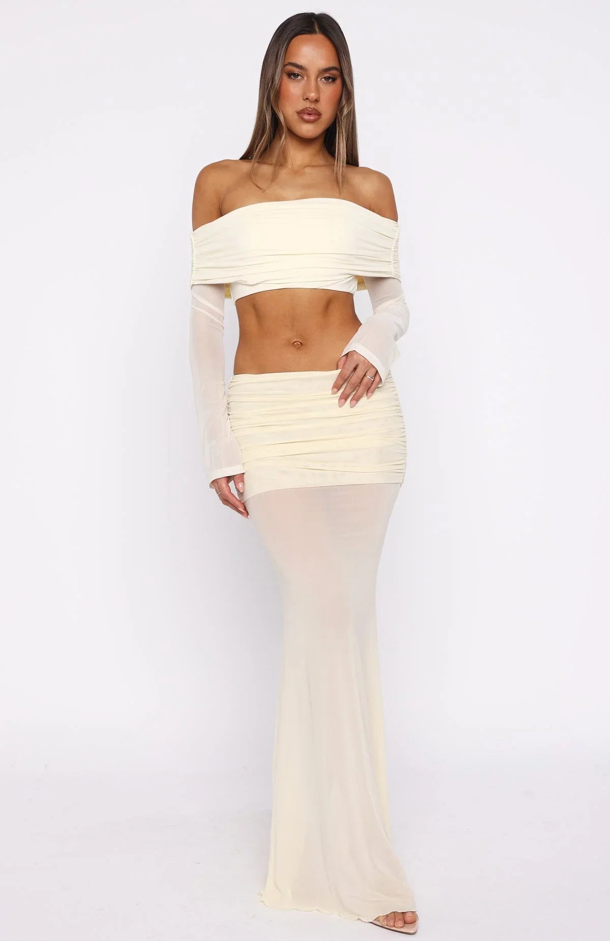 Need Your Heart Maxi Skirt Cream